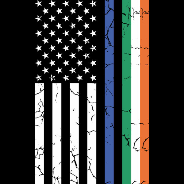 B7179 Irish American Blue Line Flag Thumbnail