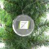 3 1/4" Round Clear Glass Ornament with Silver String Thumbnail